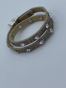 Armband 030094 Bo lizard skin silver/white stones