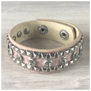 Armband 040081 Lilly pink with studs